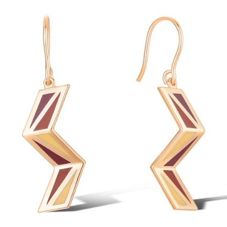 Brass w/ Rose Gold Plating Earrings Enamel (E308382ENABRR)