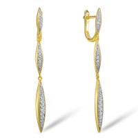 IONIC YELLOW PLATING Earrings White Cubic Zirconia (E308488WCZSP925)