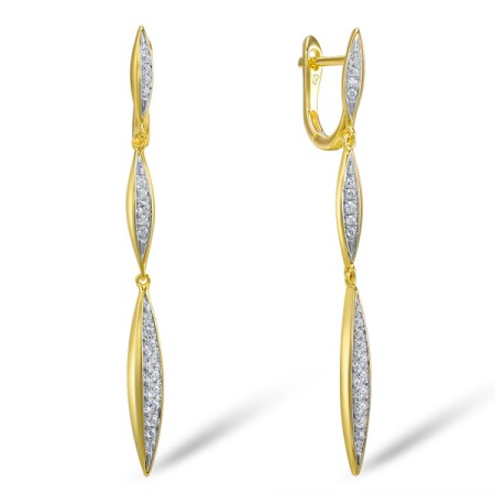 IONIC YELLOW PLATING Earrings White Cubic Zirconia (E308488WCZSP925)