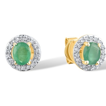 14KYW Earrings Diamond,Emerald (E308494AEMR14KYW)