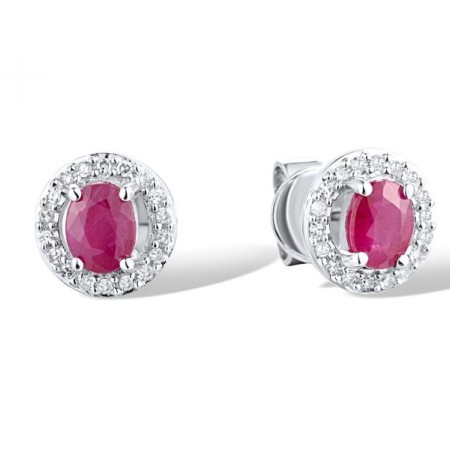 14KW Earrings Diamond,Ruby (E308494ARUY14KW)
