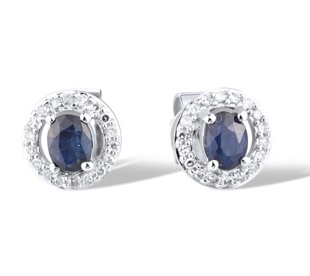 14KW Earrings Blue Sapphire,Diamond (E308494ASAP14KW)