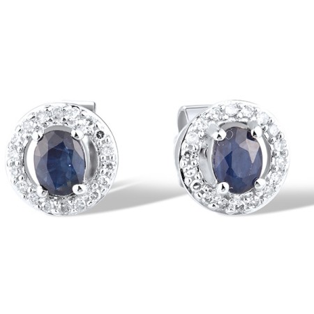 14KW Earrings Blue Sapphire,Diamond (E308494ASAP14KW)