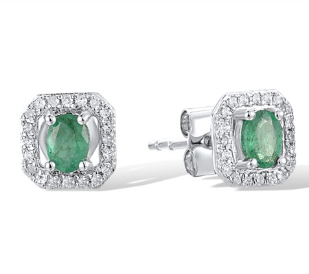14KW Earrings Diamond,Emerald (E308500EMR14KW)