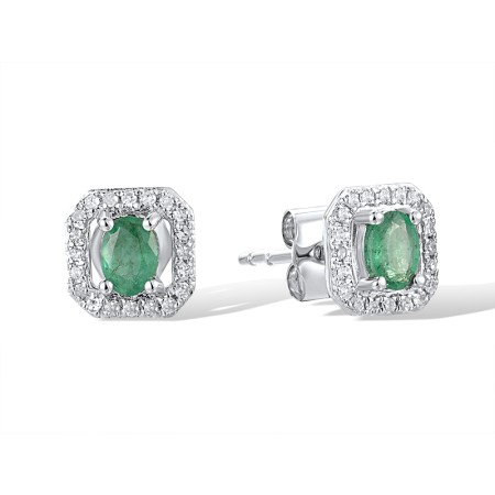 14KW Earrings Diamond,Emerald (E308500EMR14KW)