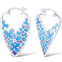 Sterling Silver Earrings Enamel,White Cubic Zirconia (E308606ENA2SL925)