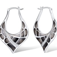 Sterling Silver Earrings White Cubic Zirconia,Enamel (E308613ENA2SL925)