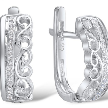 Sterling Silver Earrings White Cubic Zirconia (E308800WCZSL925)
