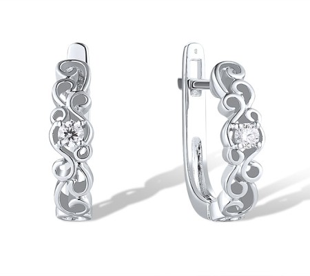 14KW Earrings Diamond (E308801DIA14KW)