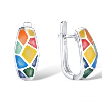Sterling Silver Earrings Enamel (E308899ENA1SL925)