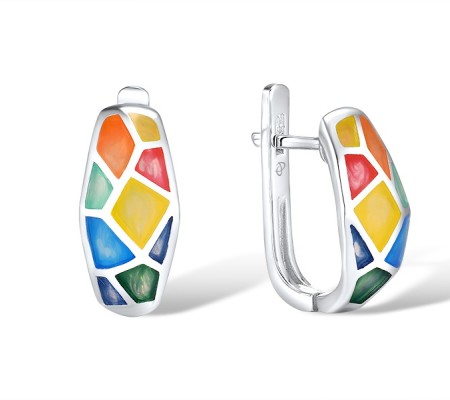Sterling Silver Earrings Enamel (E308899ENA1SL925)