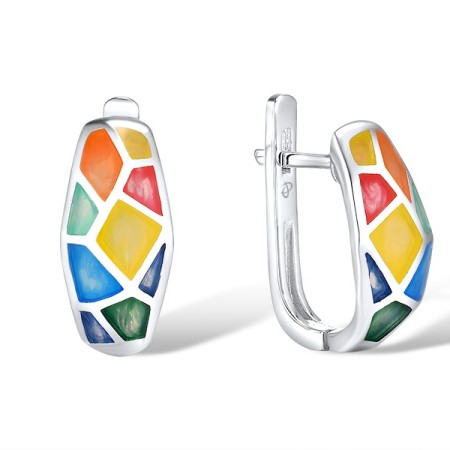 Sterling Silver Earrings Enamel (E308899ENA1SL925)