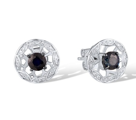 14KWB Earrings Blue Sapphire,Diamond (E308973SAP14KWB)