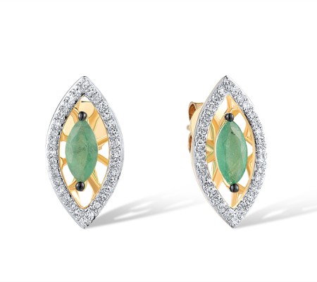 14KYWB Earrings Diamond,Emerald (E308976EMR14KYWB)