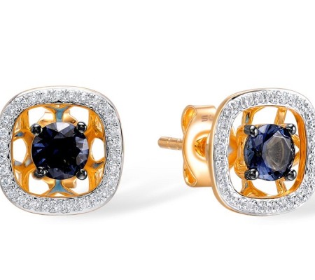 14KRWB Earrings Blue Sapphire,Diamond (E308977SAP14KRWB)