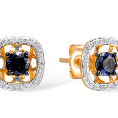 14KRWB Earrings Blue Sapphire,Diamond (E308977SAP14KRWB)