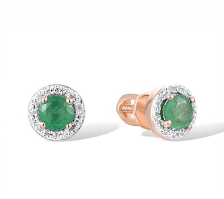 14KRW Earrings Diamond,Emerald (E309048EMR14KRW-SR)