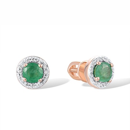 14KRW Earrings Diamond,Emerald (E309048EMR14KRW-SR)