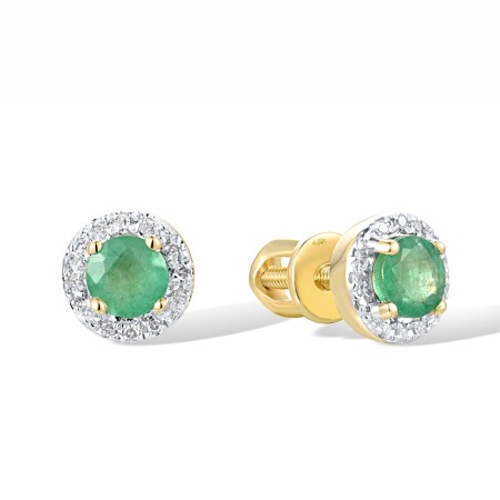 14KYW Earrings Diamond,Emerald (E309048EMR14KYW-SR)