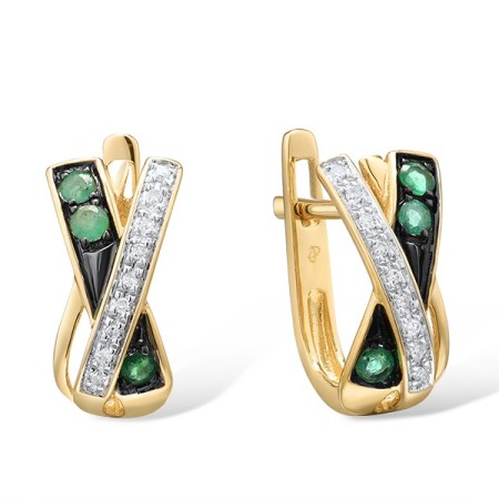 14KYWB Earrings Diamond,Emerald (E309049EMR14KYWB)