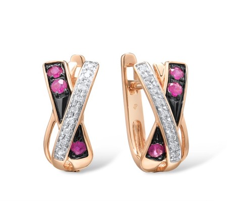 14KRWB Earrings Diamond,Ruby (E309049RUY14KRWB)