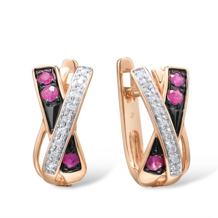 14KRWB Earrings Diamond,Ruby (E309049RUY14KRWB)
