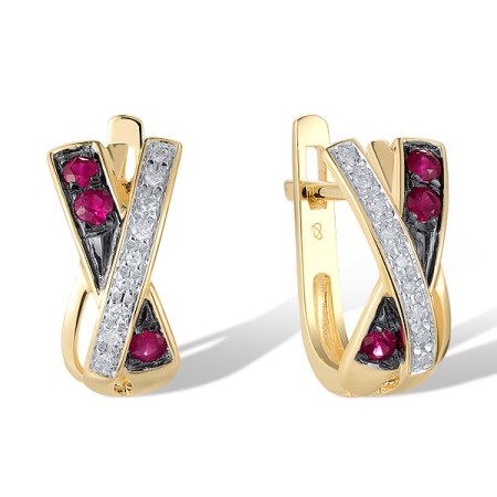 14KYWB Earrings Diamond,Ruby (E309049RUY14KYWB)