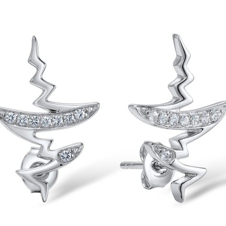 Sterling Silver Earrings Created white sapphire (E309113CWSSL925)