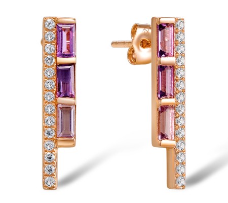 10KR Earrings Amethyst,White Topaz (E309122AWT10KR)