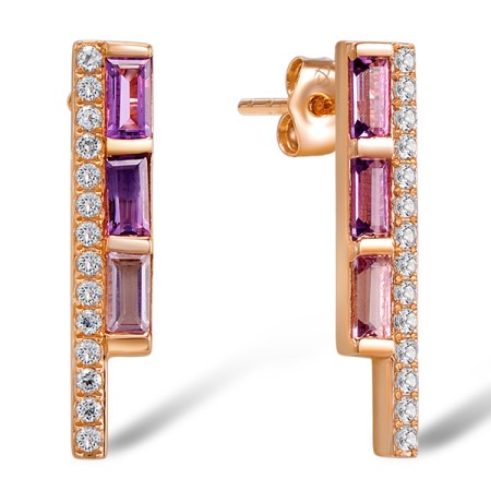 10KR Earrings Amethyst,White Topaz (E309122AWT10KR)