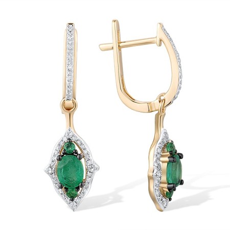 14KYWB Earrings Diamond,Emerald (E309149EMR14KYWB)