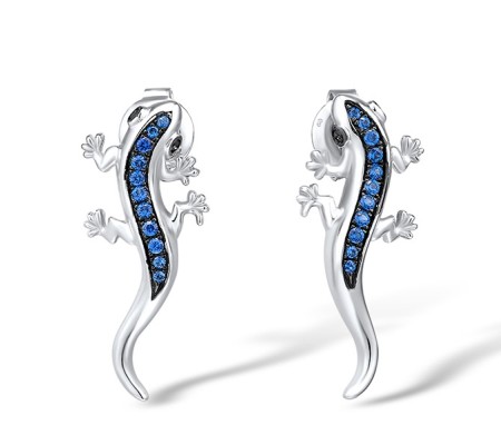 Sterling Silver Earrings Black spinel,Blue Spinel (E309266BLSSL925)