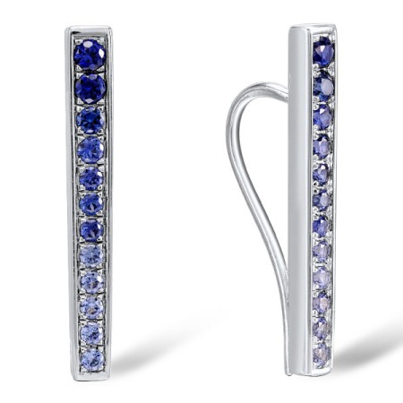 Sterling Silver Earrings Blue Nano Cubic Zirconia (E309330CRSSL925)
