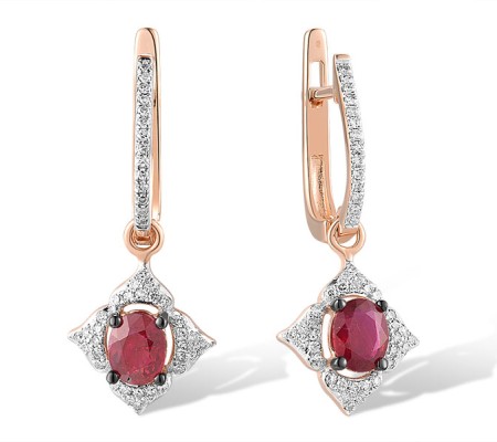 14KRWB Earrings Diamond,Ruby (E309371RUY14KRWB)