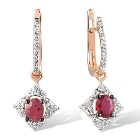 14KRWB Earrings Diamond,Ruby (E309371RUY14KRWB)