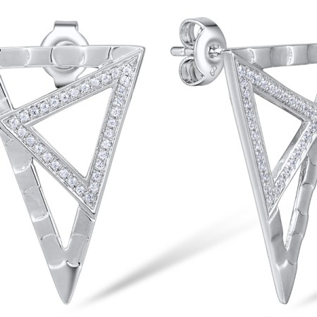 Sterling Silver Earrings White Cubic Zirconia (E309399WCZSL925)