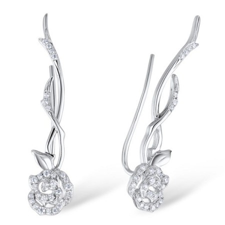 Sterling Silver Earrings White Cubic Zirconia (E309457WCZSL925)
