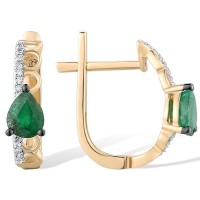 14KYWB Earrings Diamond,Emerald (E309564EMR14KYWB)