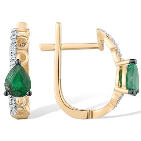 14KYWB Earrings Diamond,Emerald (E309564EMR14KYWB)