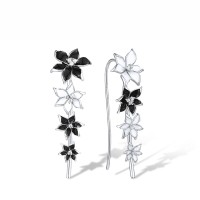 Sterling Silver Earrings Enamel,White Cubic Zirconia (E309681ENA4SL925)