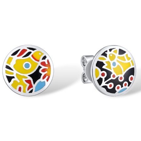 Sterling Silver Earrings Enamel (E309707ENA1SL925)
