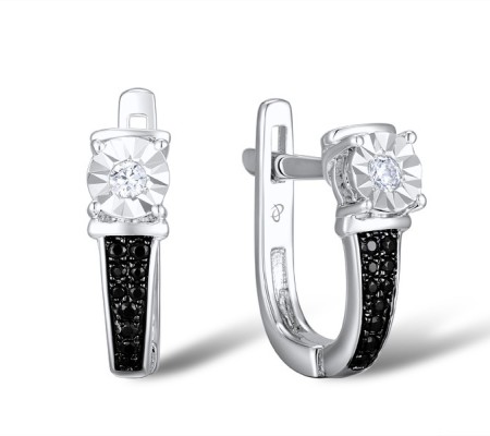 14KWB Earrings Black Diamond,Diamond (E309720WBD14KWB)