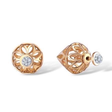 Sterling Silver w/ IONIC ROSE PLATING Earrings White Cubic Zirconia (E309833WCZSQ925)