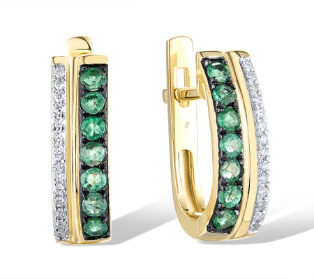 14KYWB Earrings Diamond,Emerald (E309842EMR14KYWB)