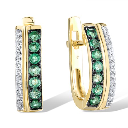 14KYWB Earrings Diamond,Emerald (E309842EMR14KYWB)