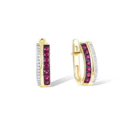 14KYWB Earrings Diamond,Ruby (E309842RUY14KYWB)