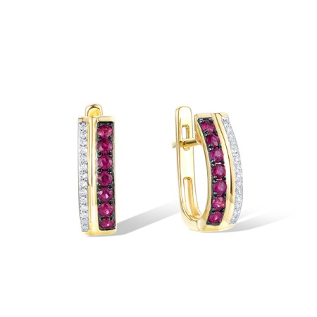 14KYWB Earrings Diamond,Ruby (E309842RUY14KYWB)