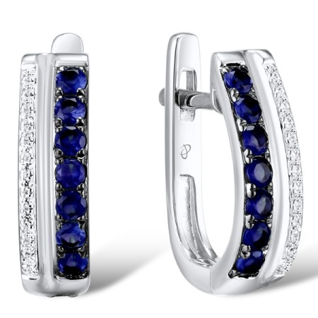 14KWB Earrings Blue Sapphire,Diamond (E309842SAP14KWB)