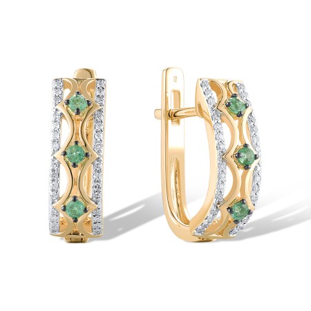 14KYWB Earrings Diamond,Emerald (E309844EMR14KYWB)