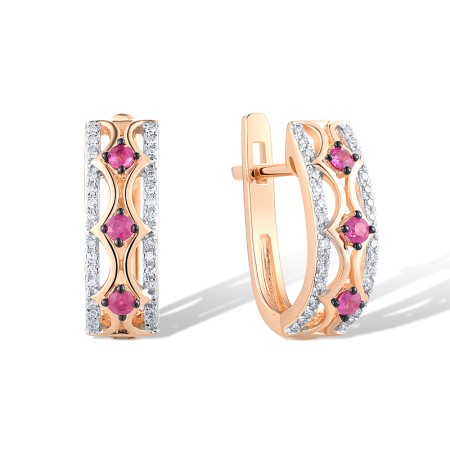 14KRWB Earrings Diamond,Ruby (E309844RUY14KRWB)
